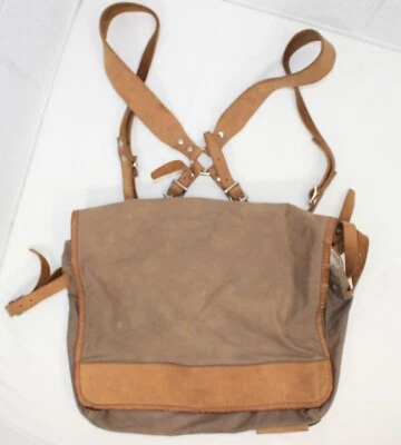 Mochila/bolso mensajero convertible de lona y cuero GENUINO Free People manchas Foto 1 de 4