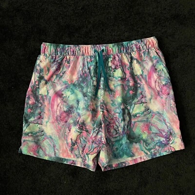 Reel Legends Swim Shorts Mens Large Blue Pink Trunk Board Unlined Casual Beach Foto 1 de 4