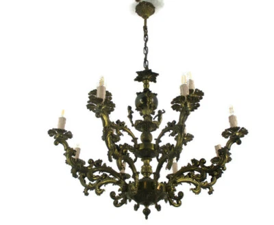 Vintage Chandelier Putti Cherubs Angels 12!! arm Lights Brass Gorgeous  Two tier - Image 1 of 4
