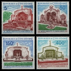 Costa de Marfil 1992 - Mi-Nr. 1077-1080 ** - Estampillada sin montar o nunca montada - monumentos funerarios - Imagen 1 de 1