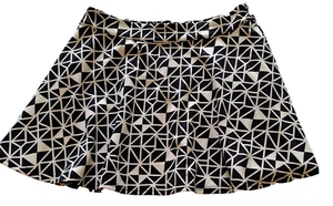 Women's Skirt Flared Short Skater Black Color Block Flirty Large ya los angeles - Picture 1 of 8