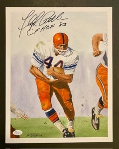 FLOYD LITTLE SIGNED 11x14 PRINT WITH INSCRIPTION CFHOF AND COA FROM JSA-SYRACUSE - Picture 1 of 4