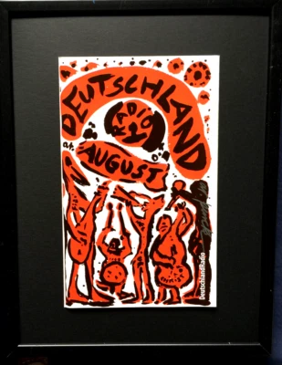 A.R. PENCK Deutschlandradio HAND-SIGNIERT, 30x18cm, 1996, hand-signed + Rahmen - Bild 1 von 4