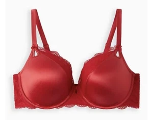 Torrid Lightly Lined T-Shirt Bra Lace Red Size 38DD Sexy MSRP: $54.50 NWT - Picture 1 of 4