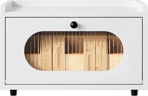 TQVAI Bread Box for Kitchen Countertop, Stacking Wooden Storage White - Picture 1 of 8