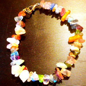 All natural handmade healing bracelet~quartz~rose quartz~peridot~adventuine~Sapp