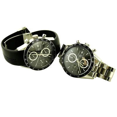 PAR DE RELOJES CRONÓGRAFO TAG HEUER CARRERA CV2010+CV2010-3 CALIBRE 16 REPUESTOS/REPARACIÓN Foto 1 de 4