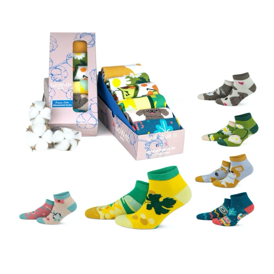 GOWITH Happy Socks Damen und Herren lustige Socken aus Bambus Weihnachtsgeschenk Box
