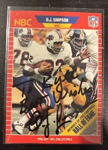 OJ Simpson Signed Autograph Bills 1989 Pro Set Card #29 - Picture 1 of 1