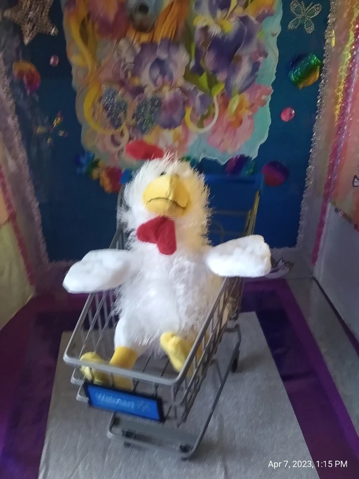 🦄Ganz / Webkinz Stringy "Chicken" White Color HM205 9" Plush! *No Code. - Image 1 of 4