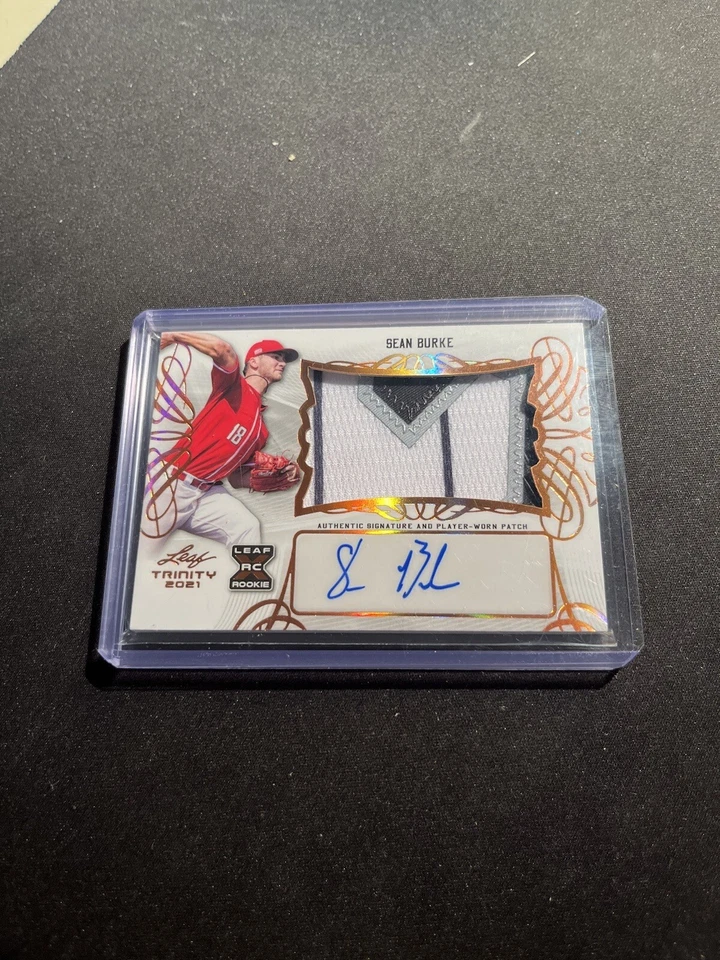 2021 Leaf Trinity Baseball Sean Burke Patch Auto Bronze XRC - Image 1 of 2