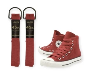 (2) Pair Converse 45" Red Shoelaces Low Tops All Star Chucks Shoe Laces - Picture 1 of 2