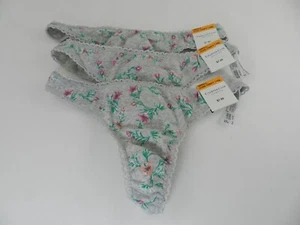 CHARTER CLUB Everyday Cotton Women's Lace-Trim Thong Set of 3, S - Picture 1 of 2