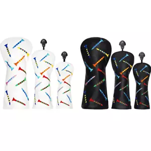 Rocket Missile Leather Golf Head Covers Fit Driver Fairway Wood Hybrid Club Head - Picture 1 of 8