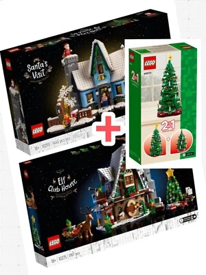 LEGO 10275 + 10293 + 40573...Casa Degli Elfi + La Visita Di Babbo Natale+ Albero - Immagine 1 di 4