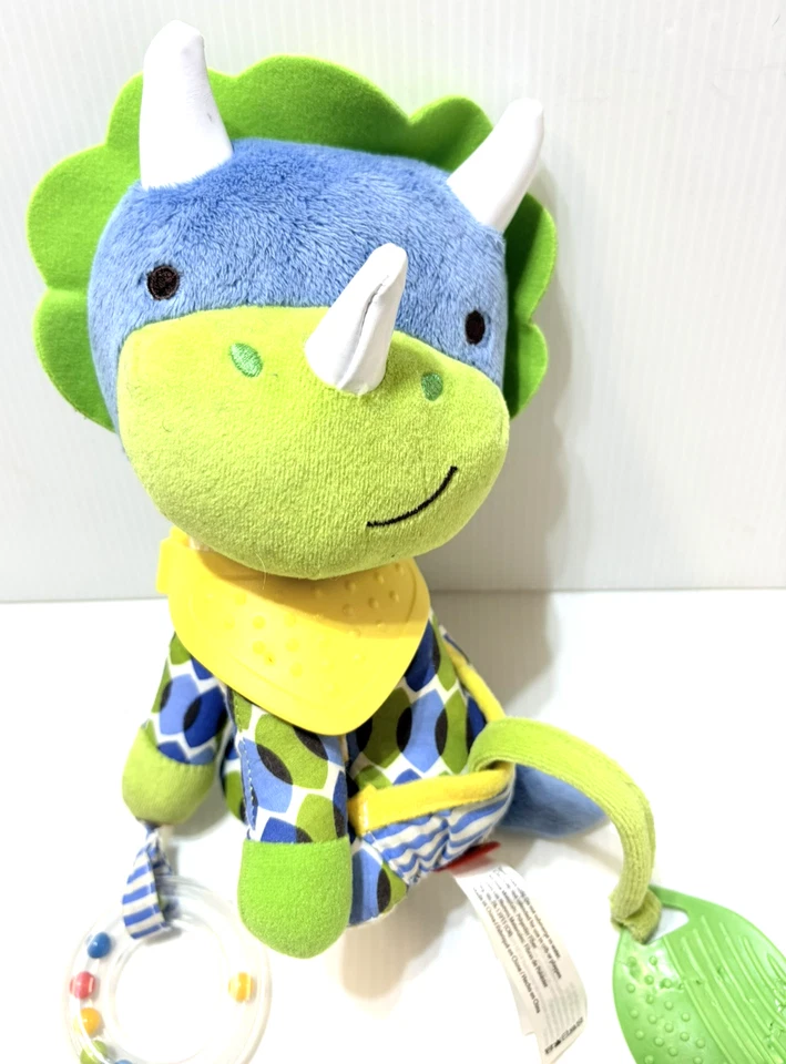 Skip Hop Bandana Buddies Dinosaur Baby Activity Teether Toy with Multi-Sensory - Image 1 of 4