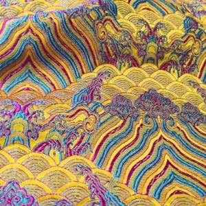 Viscose China Brocade Fabric 29" Wide By Yards Retro Weave Patterned Material  - Picture 1 of 6