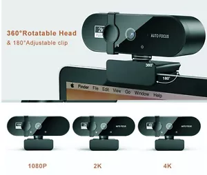 WEBCAM CON MICROFONO FULL HD 4k 2K 1080p VIDEOCAMERA WORKING ZOOM CAMERA - Imagen 1 de 4