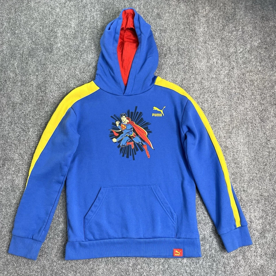 Puma DC Liga de la Justicia Sudadera con Capucha Jóvenes Niños Grande Azul Superman Sudadera con Capucha Foto 1 de 4