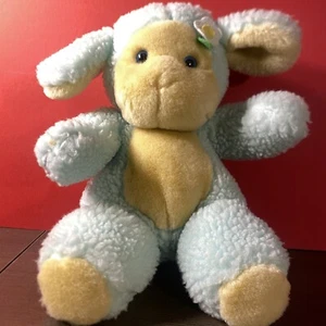 Vtg Westcliff Fuzzy Soft Lamb Blue Yellow Body Stuffed Animal Plush - Picture 1 of 13