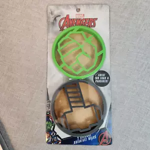 Paquete de 2 moldes de silicona para desayuno BB Marvel Avengers huevos panqueques 5" redondo NUEVO - Imagen 1 de 2