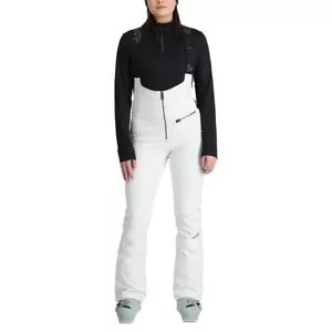 Women's SPYDER Strutt Softshell Ski Bib Suspender Pants - WHITE - Slim Fit - Picture 1 of 5