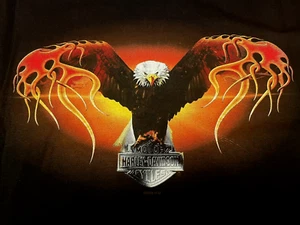 Vtg 2002 Men's Harley Davidson Shirt Eagle in Flight Flaming Wings PA USA XL NEW - Picture 1 of 10