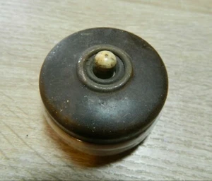 Vintage French Doorbell Copper & Ceramic 2 1/2" diameter (Some damage)  - Picture 1 of 4