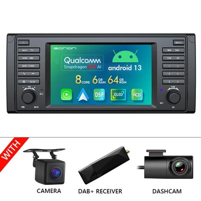 DAB+ Für BMW E39 520 525 8-Core 6+64 Android 13 Autoradio CarPlay Navi Bluetooth - Bild 1 von 4