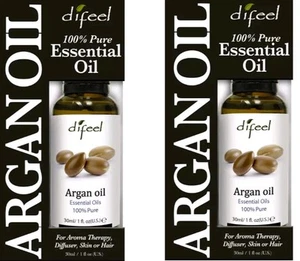 2 Argan Pure Organic Oil Moroccan Difeel 100% Essential Natural Skin Hair Feet  - Picture 1 of 16