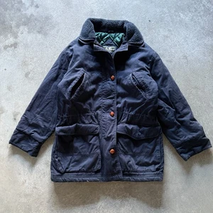 Vintage schwarze Canvas Workwear Jacke Wintermantel - Medium - Bild 1 von 6