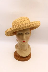 Sombrero Helen Kaminski Hecho a Mano Rafia Paja Sol Madagascar - Imagen 1 de 8