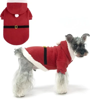 EXPAWLORER Navidad Perro Sudadera con Capucha - Papá Noel Navidad Disfraz Conjunto, Mascota Wint Foto 1 de 4