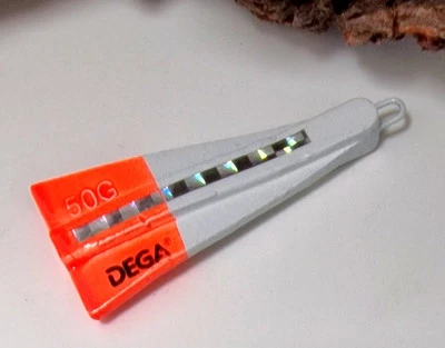 Jenzi DEGA Heringsblei weiß rot glitzer Folie lackiert 50g für Heringsvorfach - Bild 1 von 2