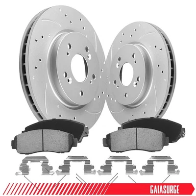 Front Disc Brake Rotor & Brake Pads for Honda CR-V 2007-2016 Acura 2007-2012 RDX - Imagem 1 de 4