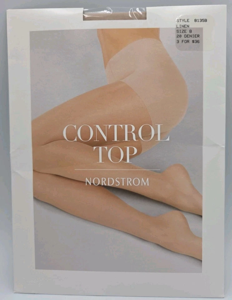 Nordstrom Control Top Pantyhose 20 Denier, Women's B In Color Linen NWT - Image 1 of 3