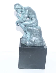 Bronze patiniert Skulptur / Figur ,"Der Denker", sign.Rodin , H.20cm , 2Kg /245 - Bild 1 von 7