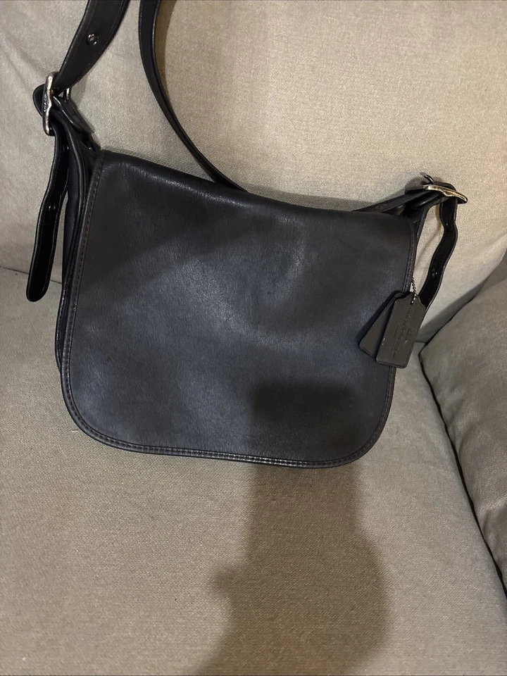 Coach Limited Edition 75th Anniv. Patricia Legacy Saddle Flap Black 9951 - Image 1 of 4