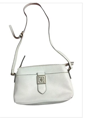 Bolso de hombro Liz Claiborne vintage de cuero blanco Foto 1 de 4