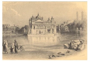 Postal Amritsar Punjab India Air India Templo Dorado y Tanque Sagrado - Imagen 1 de 2