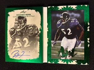 2025 Leaf History Book RAY LEWIS Auto Book ArtBook Green 1/2 - Picture 1 of 6