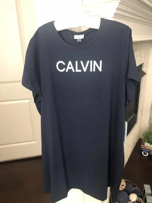 NWT Calvin Klein Navy Blue Short Sleeve Dress - Size 2X - $59 New - Image 1 of 4