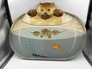 Pappmaché Katze Tablett handbemalt selten - Bild 1 von 7
