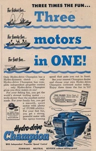 Magazine Ad - 1951 - Champion Outboards - Minneapolis, MN - (#2) - Picture 1 of 1