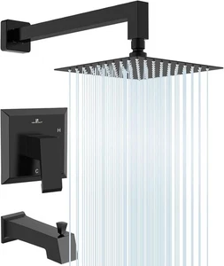 HOMELODY Shower Faucet Shower Valve Trim Kit Tub Stainless Steel Matte Black NEW - Picture 1 of 7