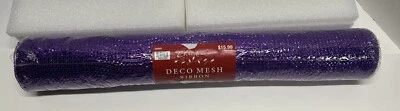 Deco Mesh Purple Ribbon, Large Size.  21” Wide By 30 Feet Long - Image 1 of 4
