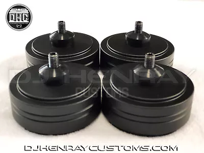 DHC 4 Custom billet aluminum turntable feet for technics 1200 Series gun metal black