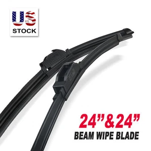 ABLEWIPE 24"&24" Windshield Wiper Blades Fit For Chrysler Car Front Window 2Pack - Picture 1 of 7