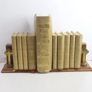 Library of Catholic Devotion 10 Volume Set w/ Book Stand & Brass Cross - Picture 1 of 24