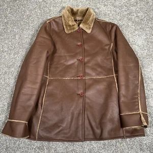 Excelled Collection Men Brown Solid Faux Shearling Suede Jacket Coat 2XL Korea - Picture 1 of 16